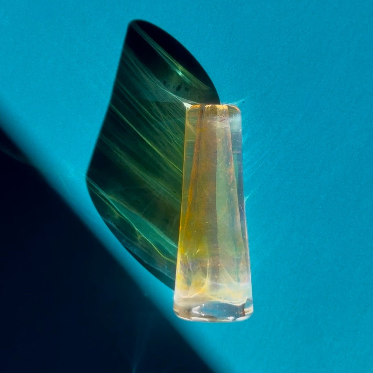 Hand-Blown Fumed Glass Joint Holder